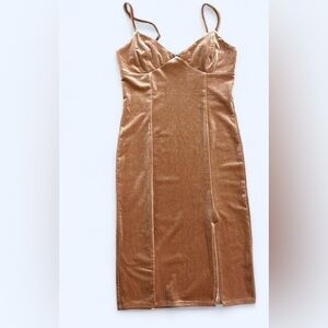 Forever 21 pink/tan Poster Girl Midi Dress!sized medium!